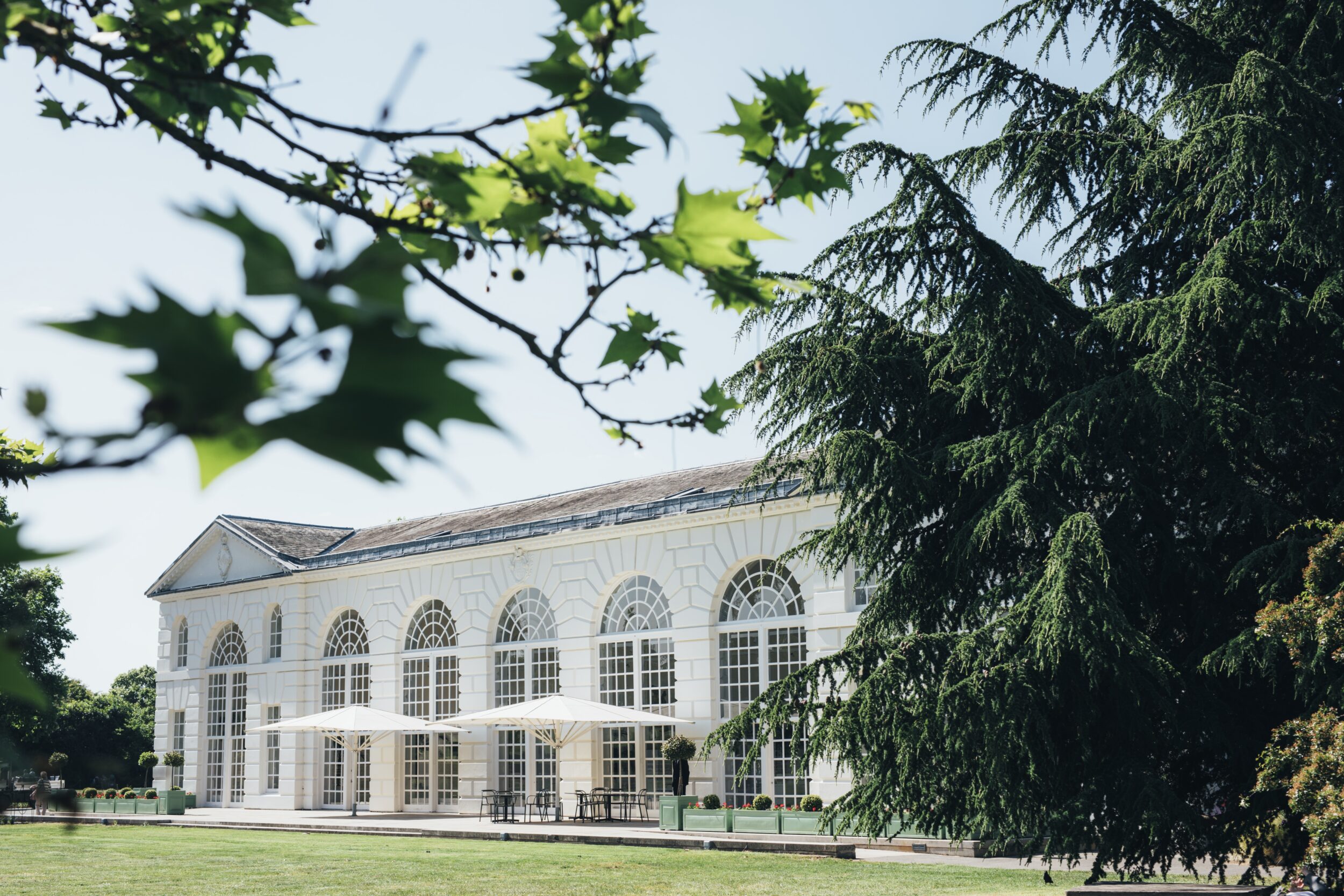 Building (in Kew Gardens) lit up